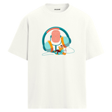 Dinlenme Anı Bisiklet Yaka Oversize Unisex T-Shirt