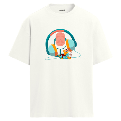 Dinlenme Anı Bisiklet Yaka Oversize Unisex T-Shirt
