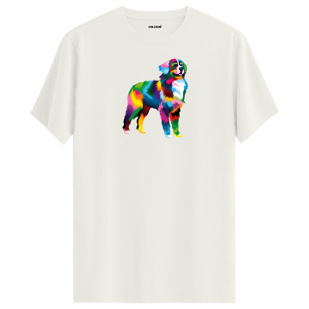 Vibrant Border Collie Tee – Artistic Dog Tee for Pet Lovers