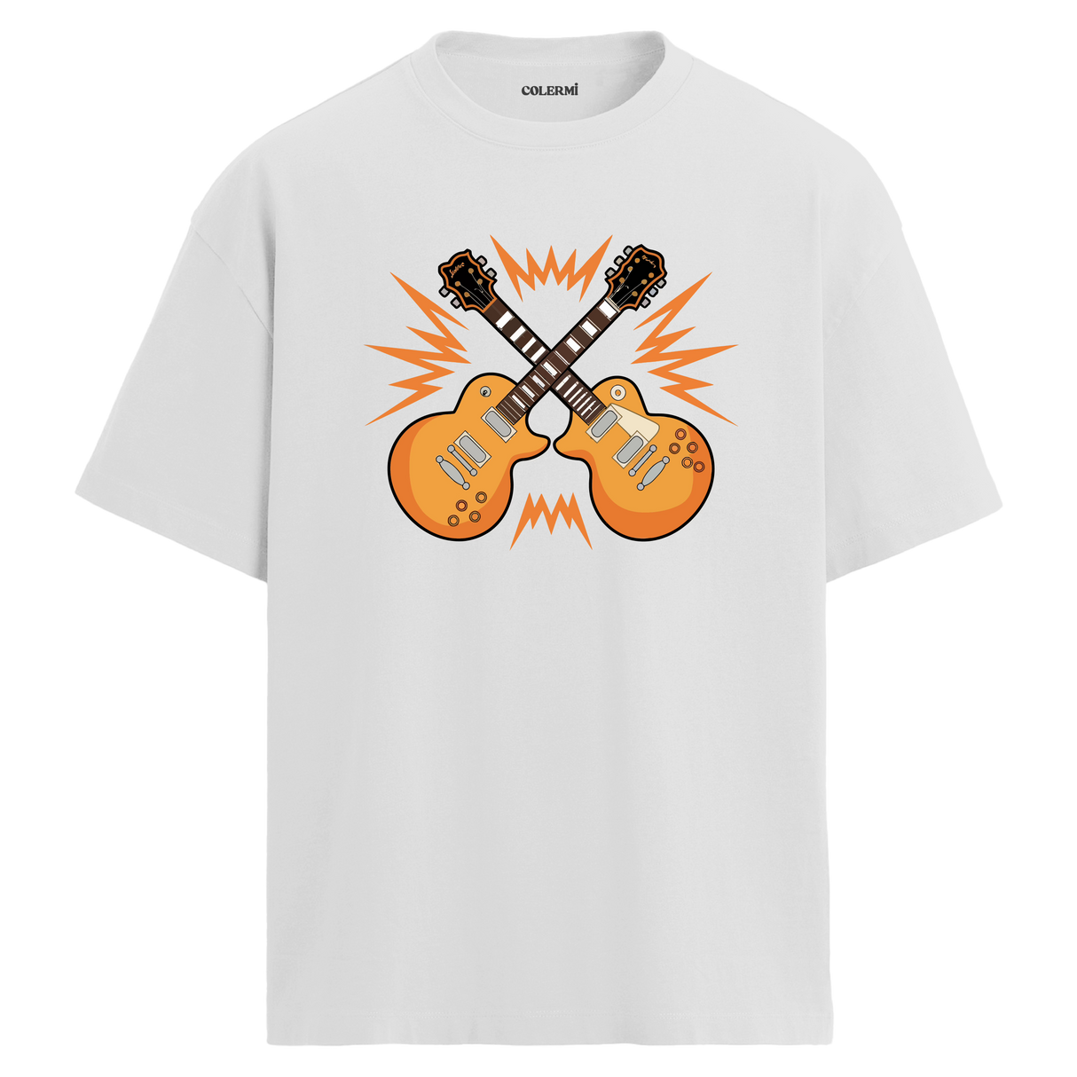 Rock Guitars Oversize Unisex T-Shirt – Bisiklet Yaka
