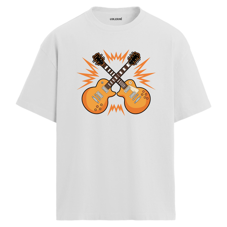 Rock Guitars Oversize Unisex T-Shirt – Bisiklet Yaka