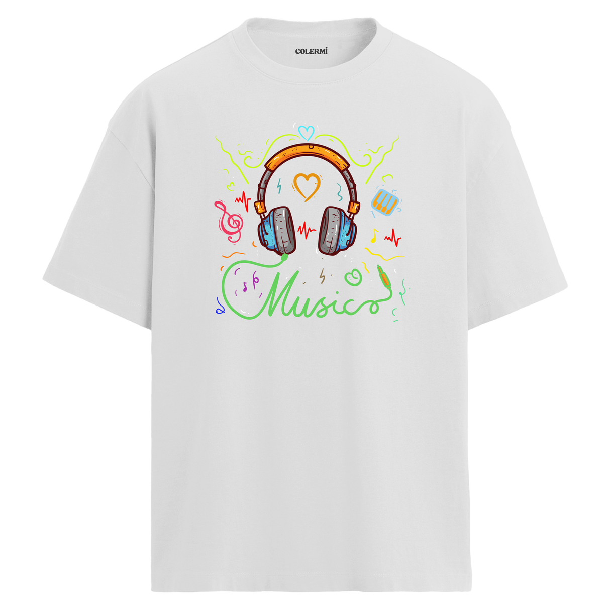 Music Dolu Enerji Tasarımı – %100 Pamuk Oversize T-Shirt