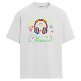 Music Dolu Enerji Tasarımı – %100 Pamuk Oversize T-Shirt