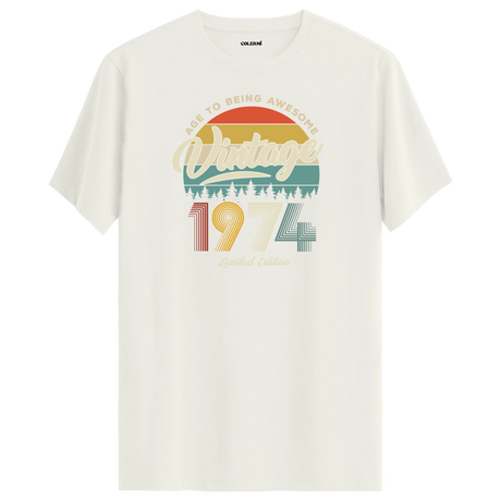 1974 Nostalgia Vintage T-Shirt - Retro Sunset & Nature Design