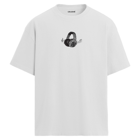 Headphones & Melody Oversize Unisex T-Shirt – Bisiklet Yaka