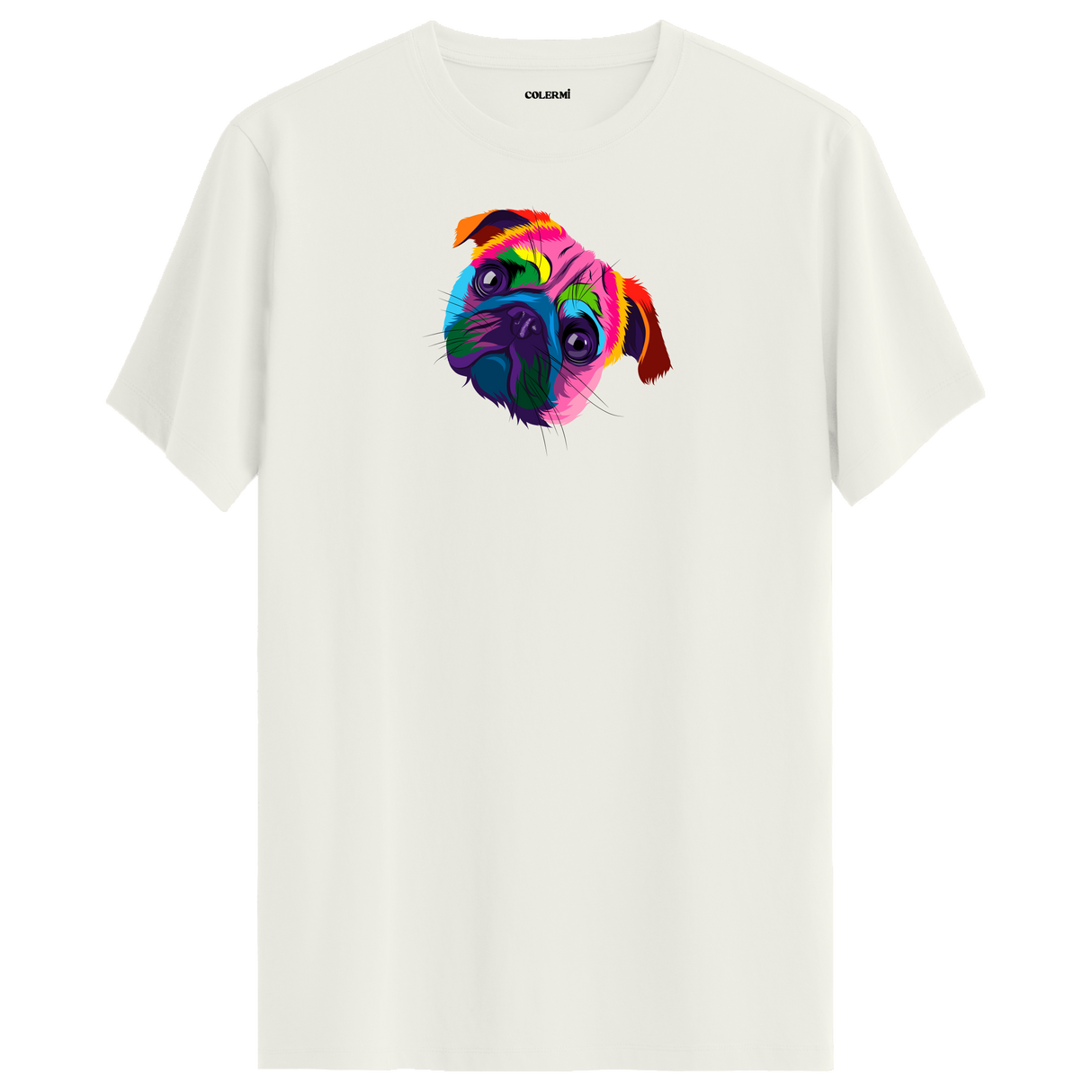 Colorful Pug Tee – Cute Dog Illustration Shirt