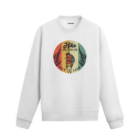 Walk More, Worry Less! Nature Themed Sweatshirt | Adventure & Freedom