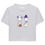 Sevimli Hayaletler Cadılar Bayramı Crop T-Shirt