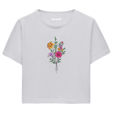 Crop T-Shirt - Çiçek Buketi Tasarımı