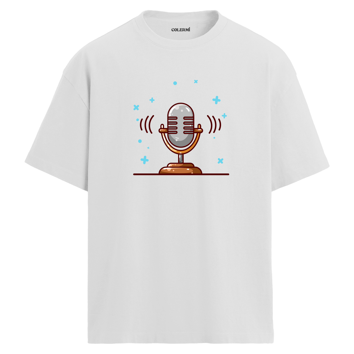 Retro Mic Sound T-Shirt – %100 Pamuk – Yuvarlak Yaka Tişört