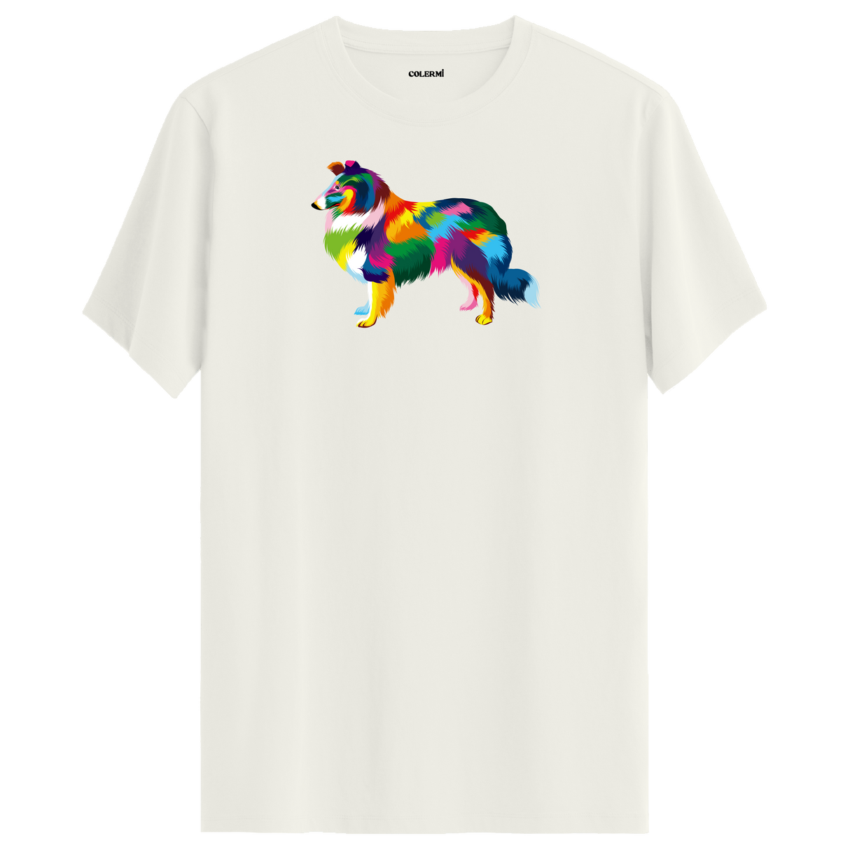 Elegant Collie Tee – Colorful Dog Art Shirt