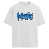 Graffiti Music Oversize Unisex T-Shirt – Bisiklet Yaka Müzik Temalı