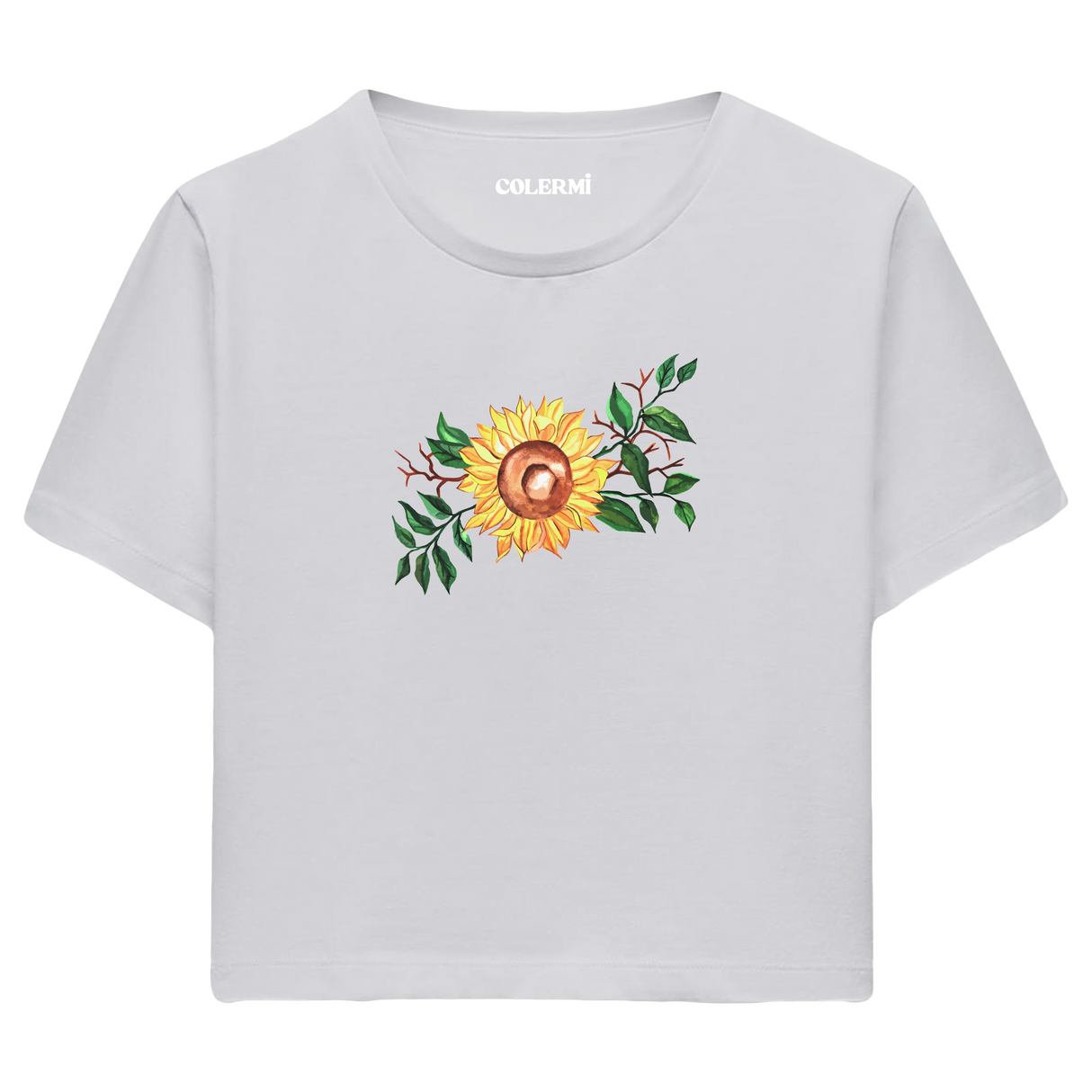 Crop T-Shirt - Ayçiçeği Tasarımı