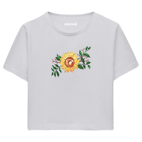 Crop T-Shirt - Ayçiçeği Tasarımı