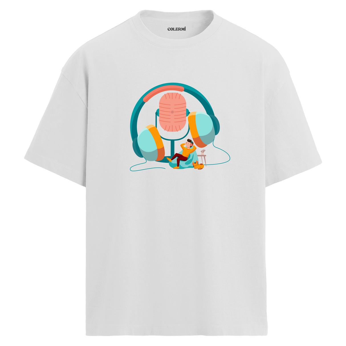Dinlenme Anı Bisiklet Yaka Oversize Unisex T-Shirt