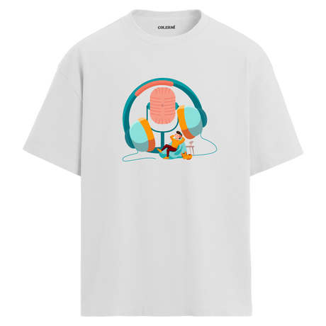 Dinlenme Anı Bisiklet Yaka Oversize Unisex T-Shirt