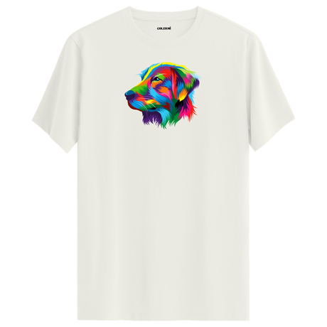 Colorful Retriever Dog Tee – Artistic Cotton Tee Gift for Dog Lovers
