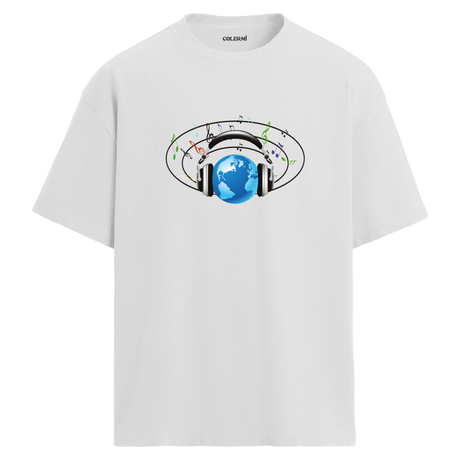 World Music Oversize Unisex T-Shirt – Bisiklet Yaka