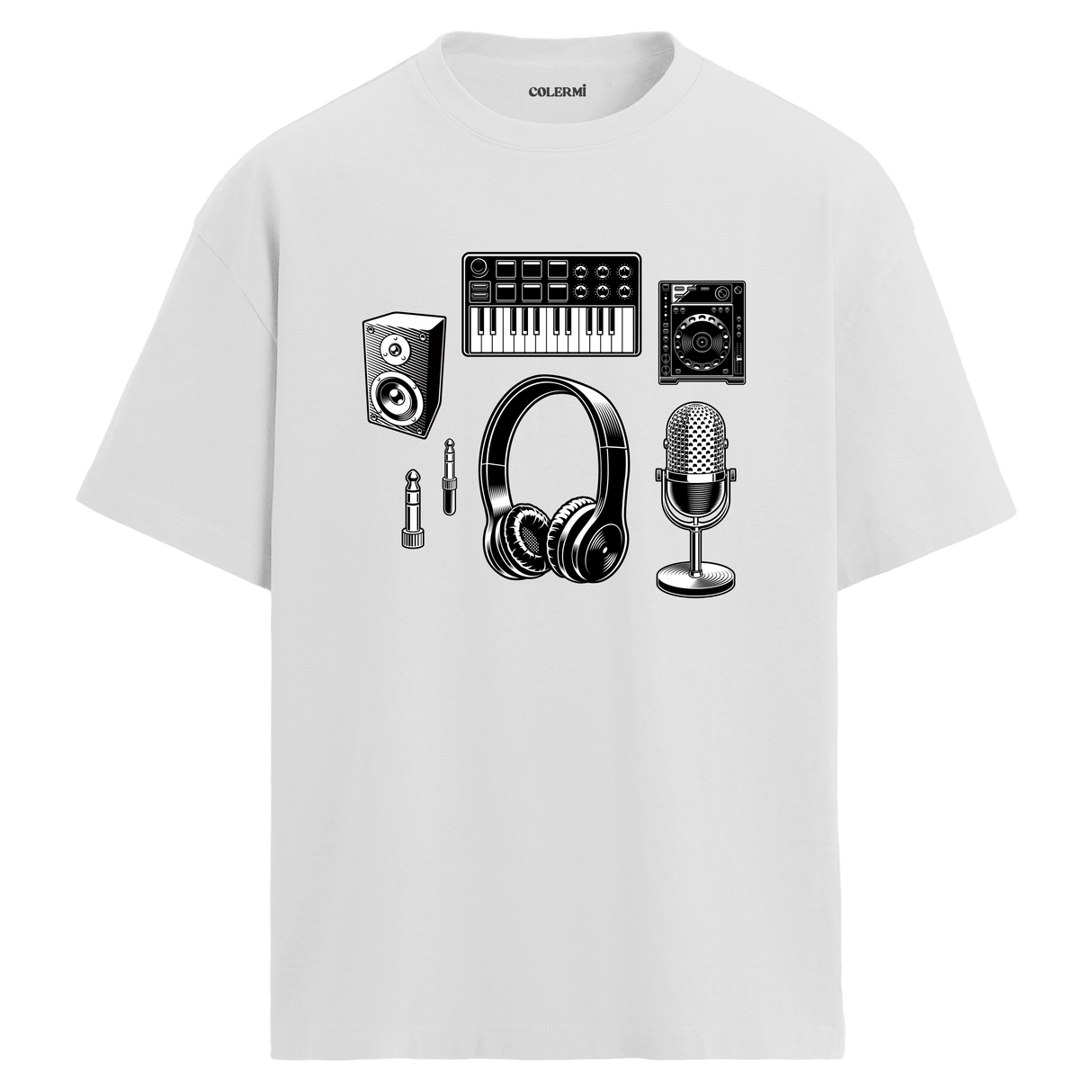 Stüdyo Ekipmanları Bisiklet Yaka Oversize Unisex T-Shirt