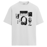 Stüdyo Ekipmanları Bisiklet Yaka Oversize Unisex T-Shirt
