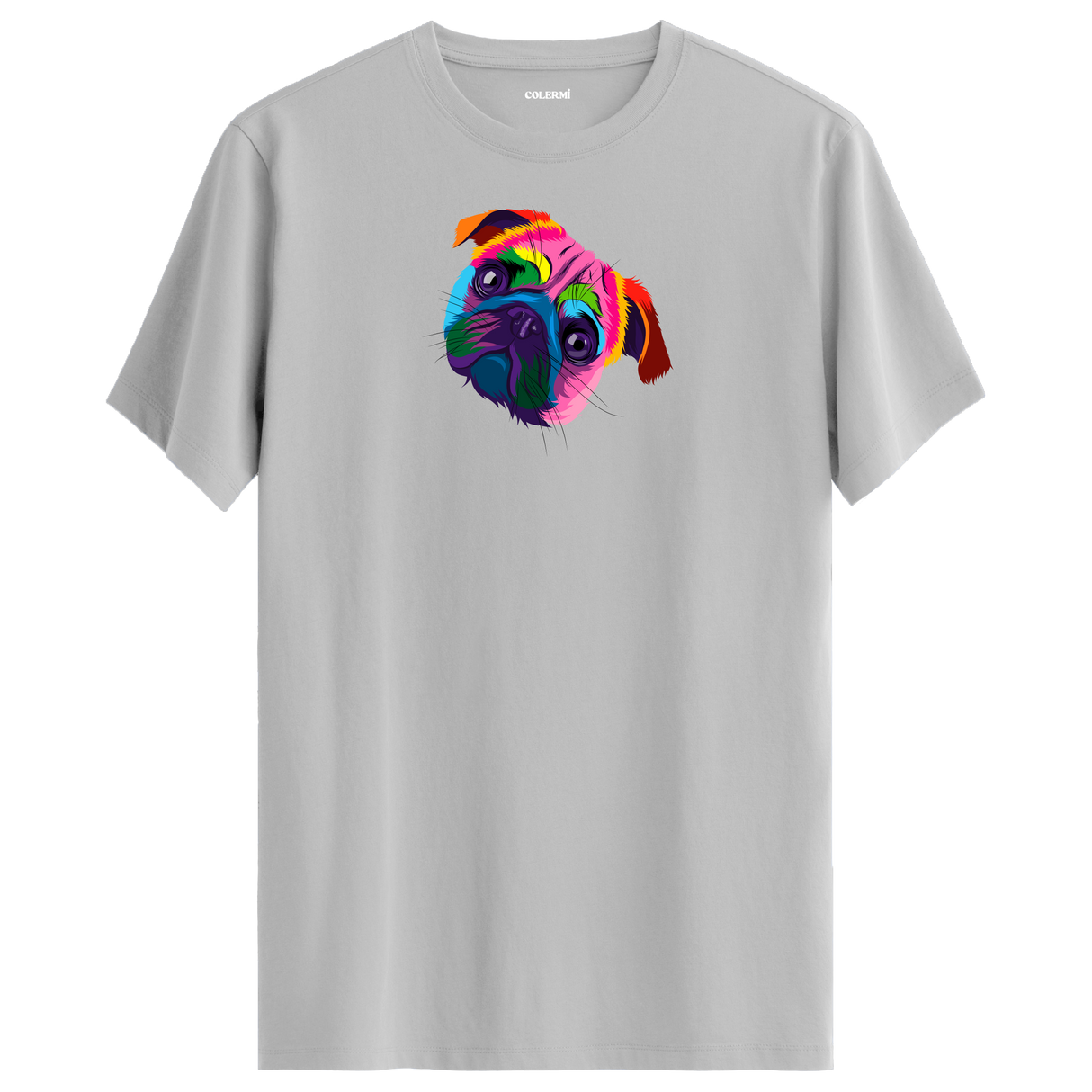 Colorful Pug Tee – Cute Dog Illustration Shirt