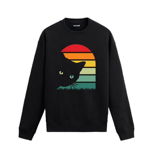 Retro Eyes – Cat’s Warm Gaze Sweatshirt