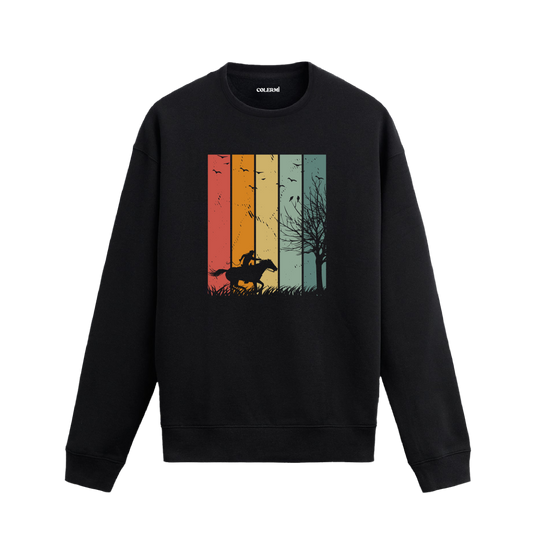 Retro Vahşi Koşu Sweatshirt