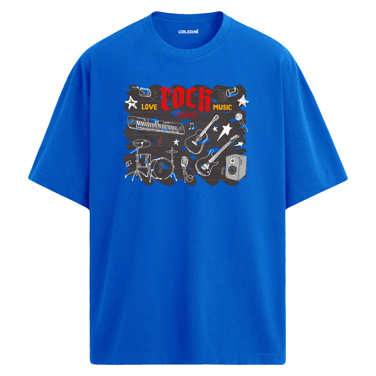 Love Rock Music Oversize Unisex T-Shirt – Bisiklet Yaka