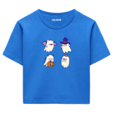 Sevimli Hayaletler Cadılar Bayramı Crop T-Shirt