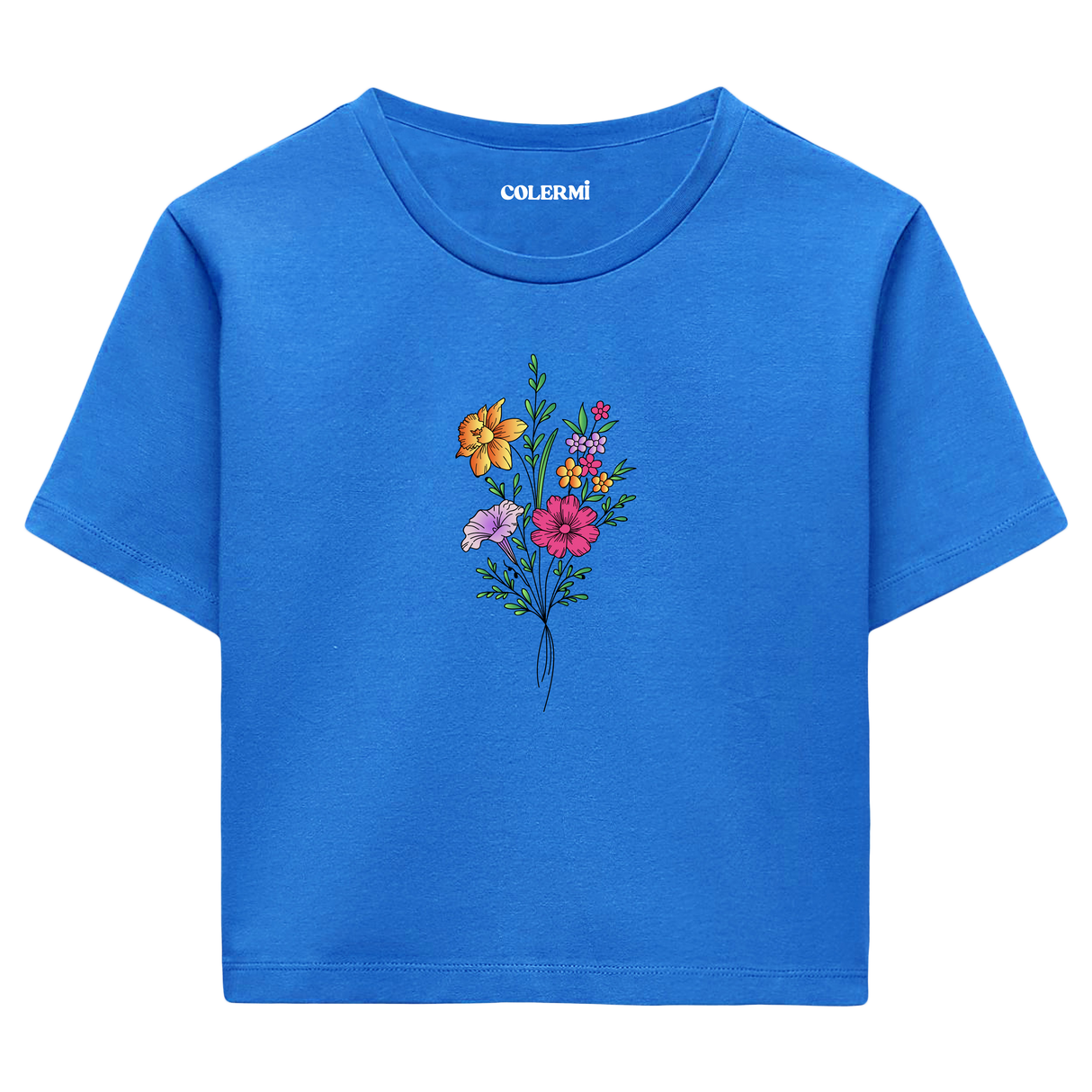 Crop T-Shirt - Çiçek Buketi Tasarımı