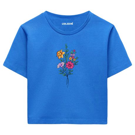 Crop T-Shirt - Çiçek Buketi Tasarımı