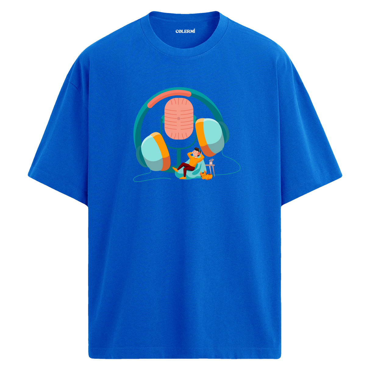 Dinlenme Anı Bisiklet Yaka Oversize Unisex T-Shirt