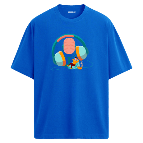 Dinlenme Anı Bisiklet Yaka Oversize Unisex T-Shirt
