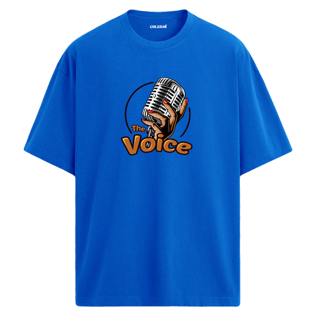 The Voice Mikrofon Tasarımlı T-Shirt – %100 Pamuk –  Bisiklet Yaka Tişört