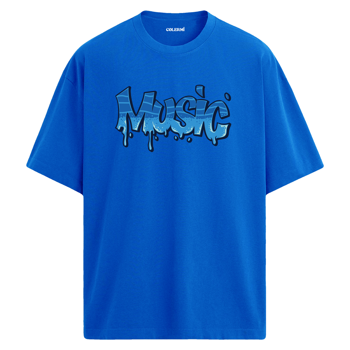 Graffiti Music Oversize Unisex T-Shirt – Bisiklet Yaka Müzik Temalı