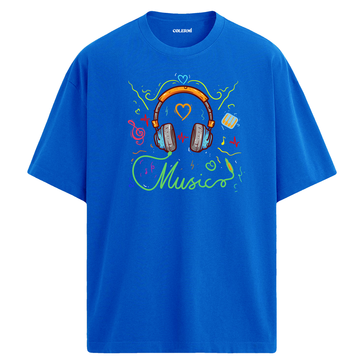 Music Dolu Enerji Tasarımı – %100 Pamuk Oversize T-Shirt