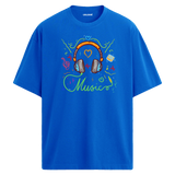 Music Dolu Enerji Tasarımı – %100 Pamuk Oversize T-Shirt
