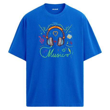 Music Dolu Enerji Tasarımı – %100 Pamuk Oversize T-Shirt