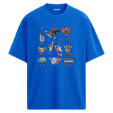 Enstrüman Karakterleri Bisiklet Yaka Oversize Unisex T-Shirt