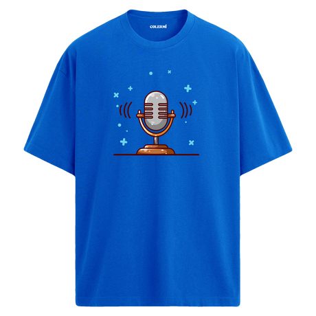 Retro Mic Sound T-Shirt – %100 Pamuk – Yuvarlak Yaka Tişört