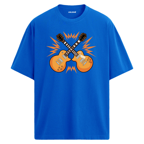 Rock Guitars Oversize Unisex T-Shirt – Bisiklet Yaka