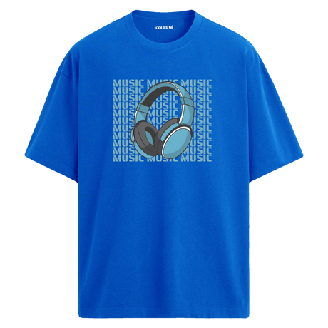 Music Block Oversize Unisex T-Shirt – Bisiklet Yaka