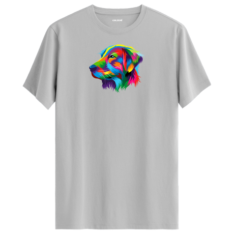 Colorful Retriever Dog Tee – Artistic Cotton Tee Gift for Dog Lovers