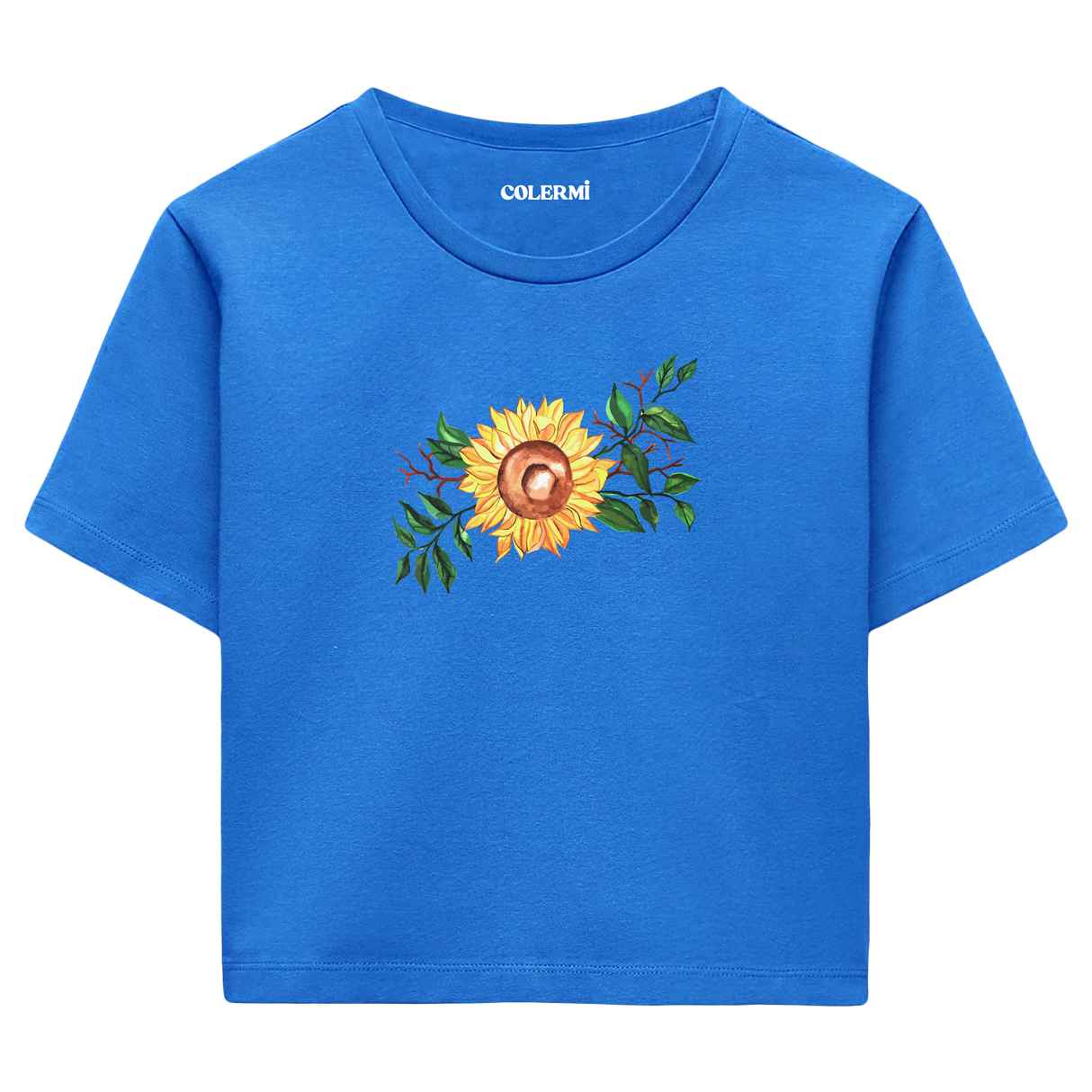 Crop T-Shirt - Ayçiçeği Tasarımı
