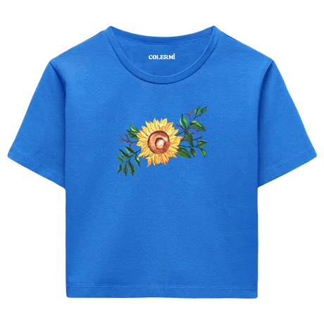 Crop T-Shirt - Ayçiçeği Tasarımı