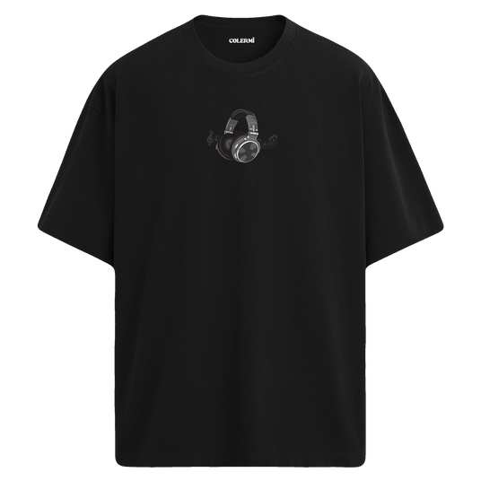 Headphones & Melody Oversize Unisex T-Shirt – Bisiklet Yaka