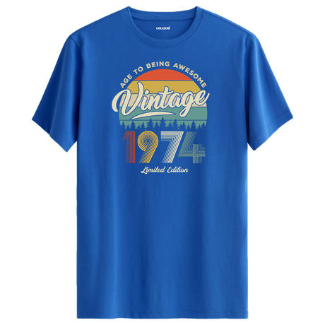 1974 Nostalgia Vintage T-Shirt - Retro Sunset & Nature Design
