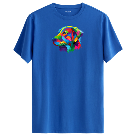 Colorful Retriever Dog Tee – Artistic Cotton Tee Gift for Dog Lovers