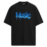 Graffiti Music Oversize Unisex T-Shirt – Bisiklet Yaka Müzik Temalı