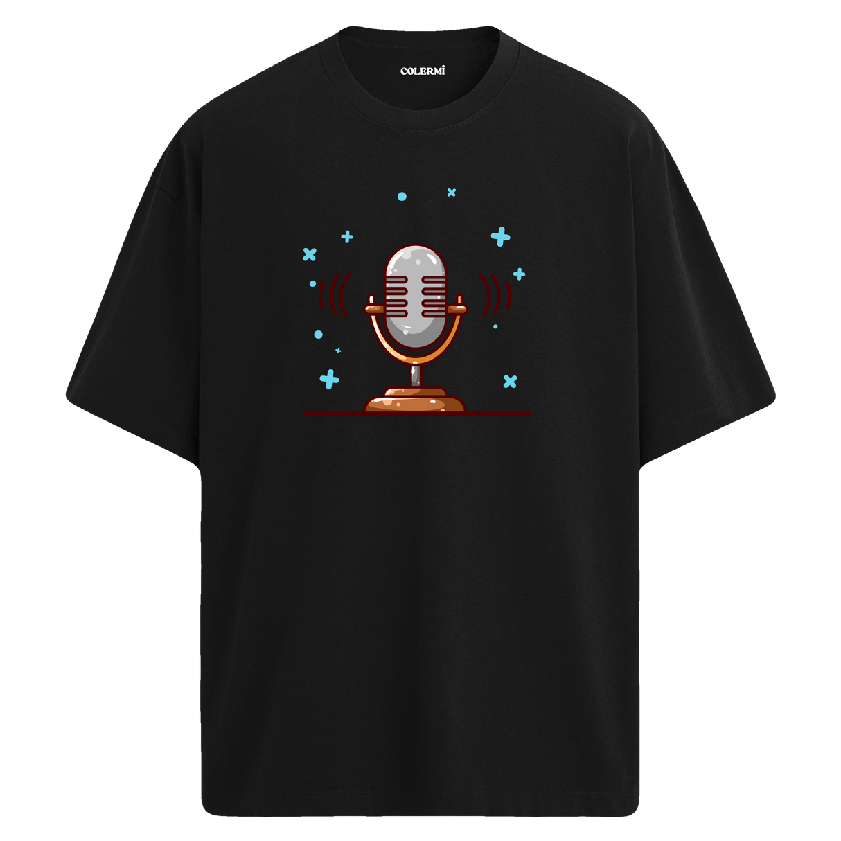 Retro Mic Sound T-Shirt – %100 Pamuk – Yuvarlak Yaka Tişört